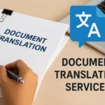 Document translation service image, with the google translator symbol right next to it