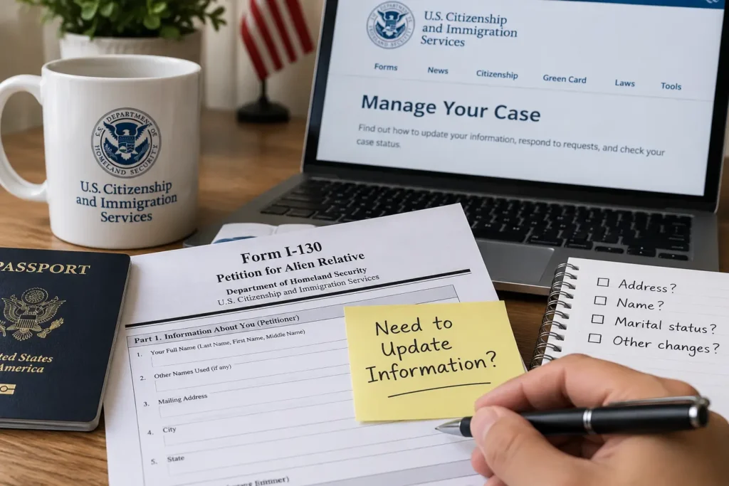 can i update information on filed immigration forms